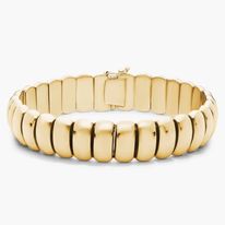 Large Domed Bracelet in 14k Yellow Gold